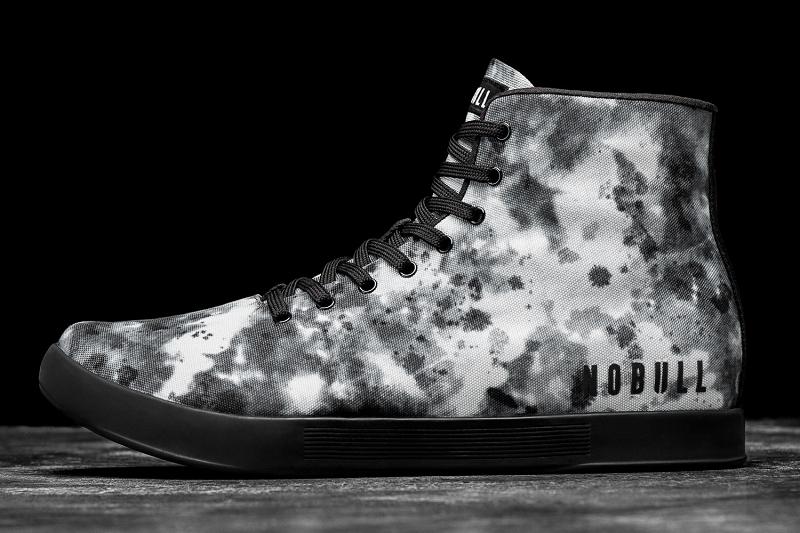 Grey Nobull High-Top Shadow Tie-Dye Canvas Men\'s Trainers | CA I1446L